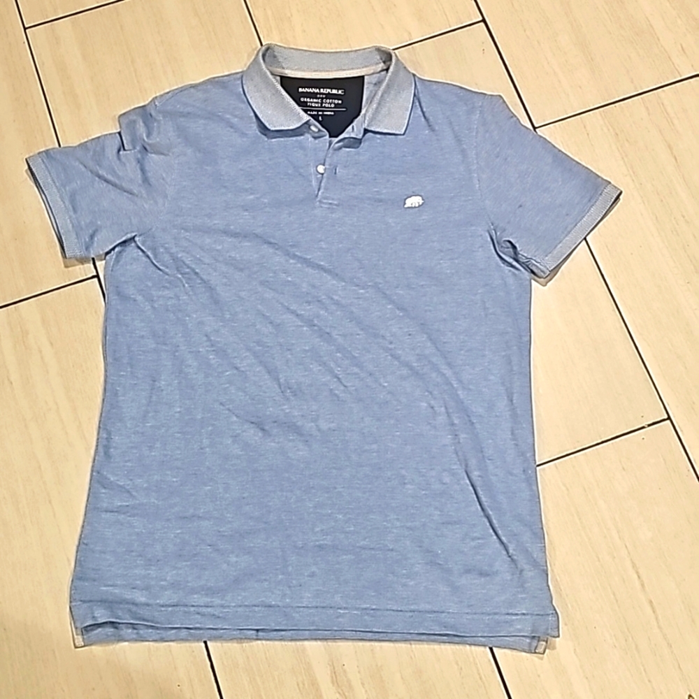 BANANA REPUBLIC MEN'S ORGANIC COTTON Shirt  SHORT SLEEVE  POLO